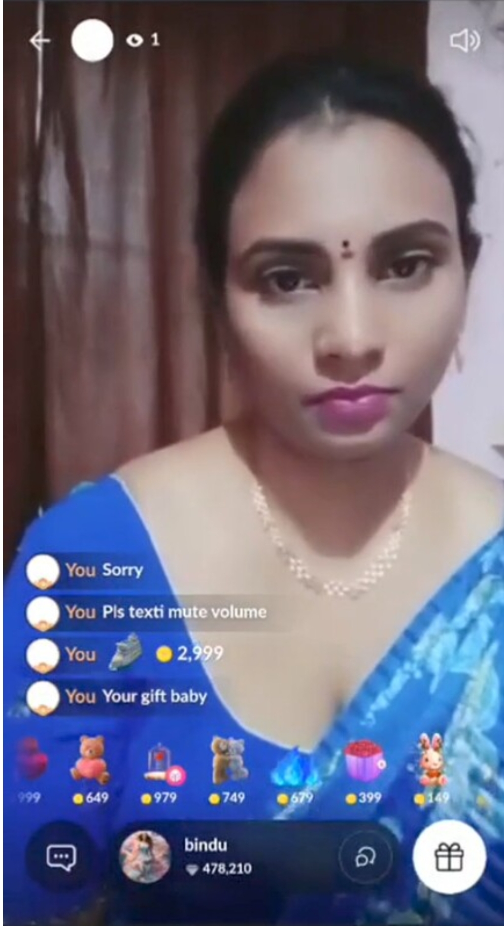 Bindu Bhabhi Stripping Saree And Getting Full Nude on Tango 121 Live